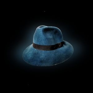 Blue green wool brimmed hat